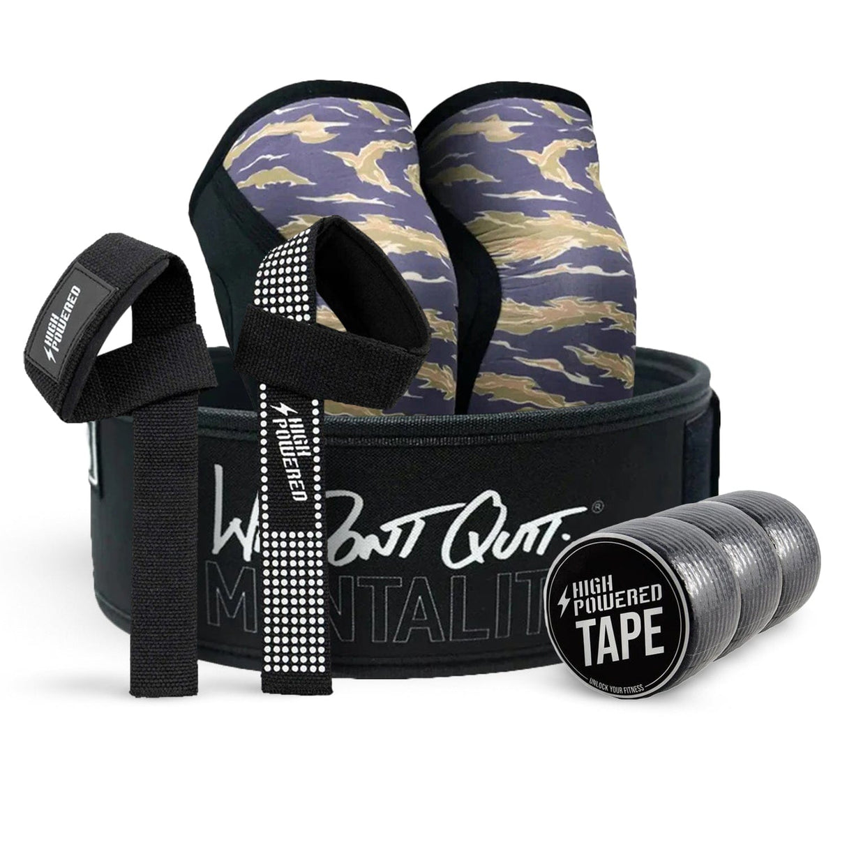 Buy the HighPowered 2POOD Weightlifting Pack - We Don't Quit Tiger Camo at HighPowered.ch