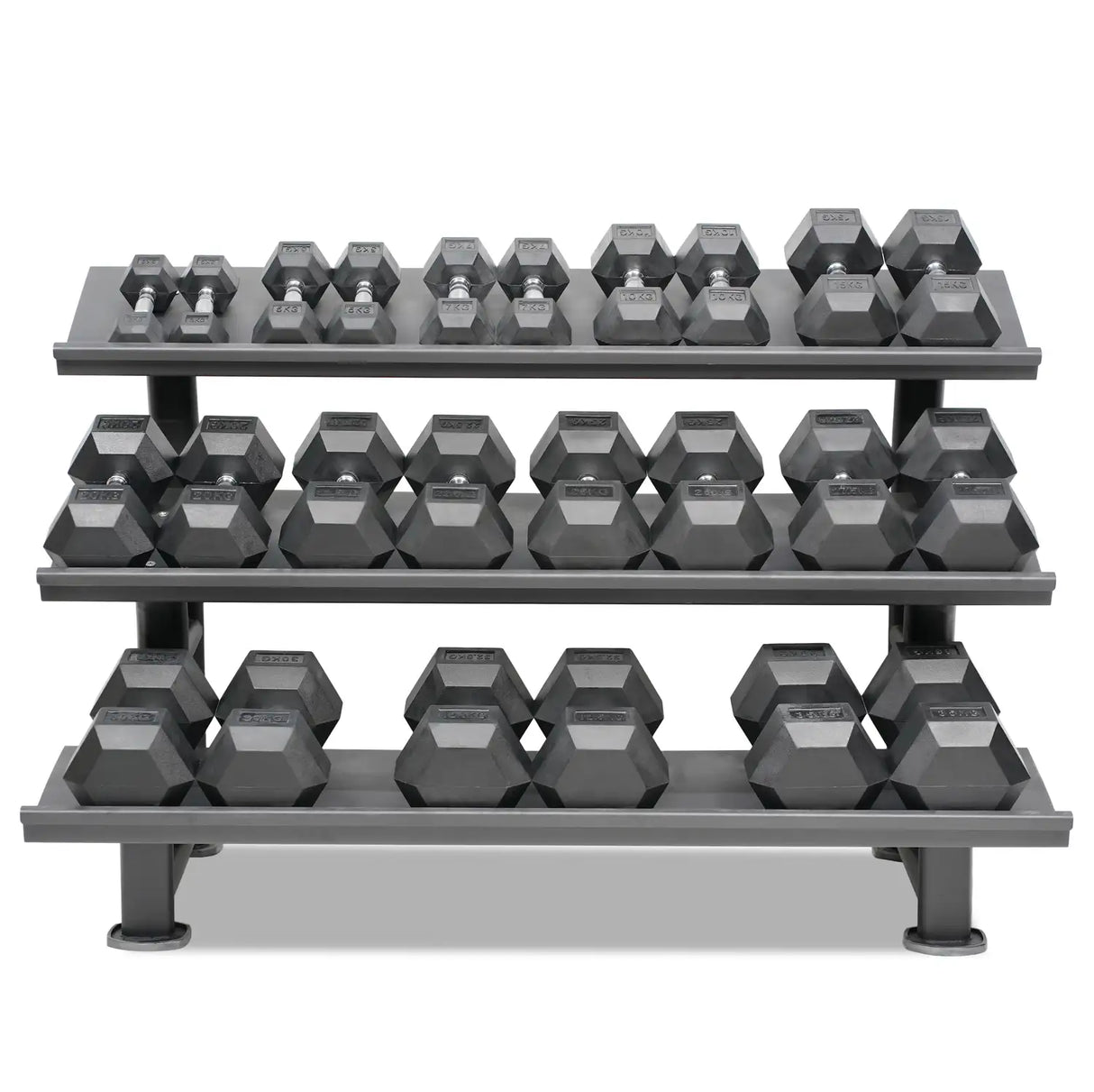 Buy Hexagon Dumbbell Set (3-35 kg, 12 pairs) with Storage Rack - HighPowered Dumbbell Sets - Fitness Online Store
