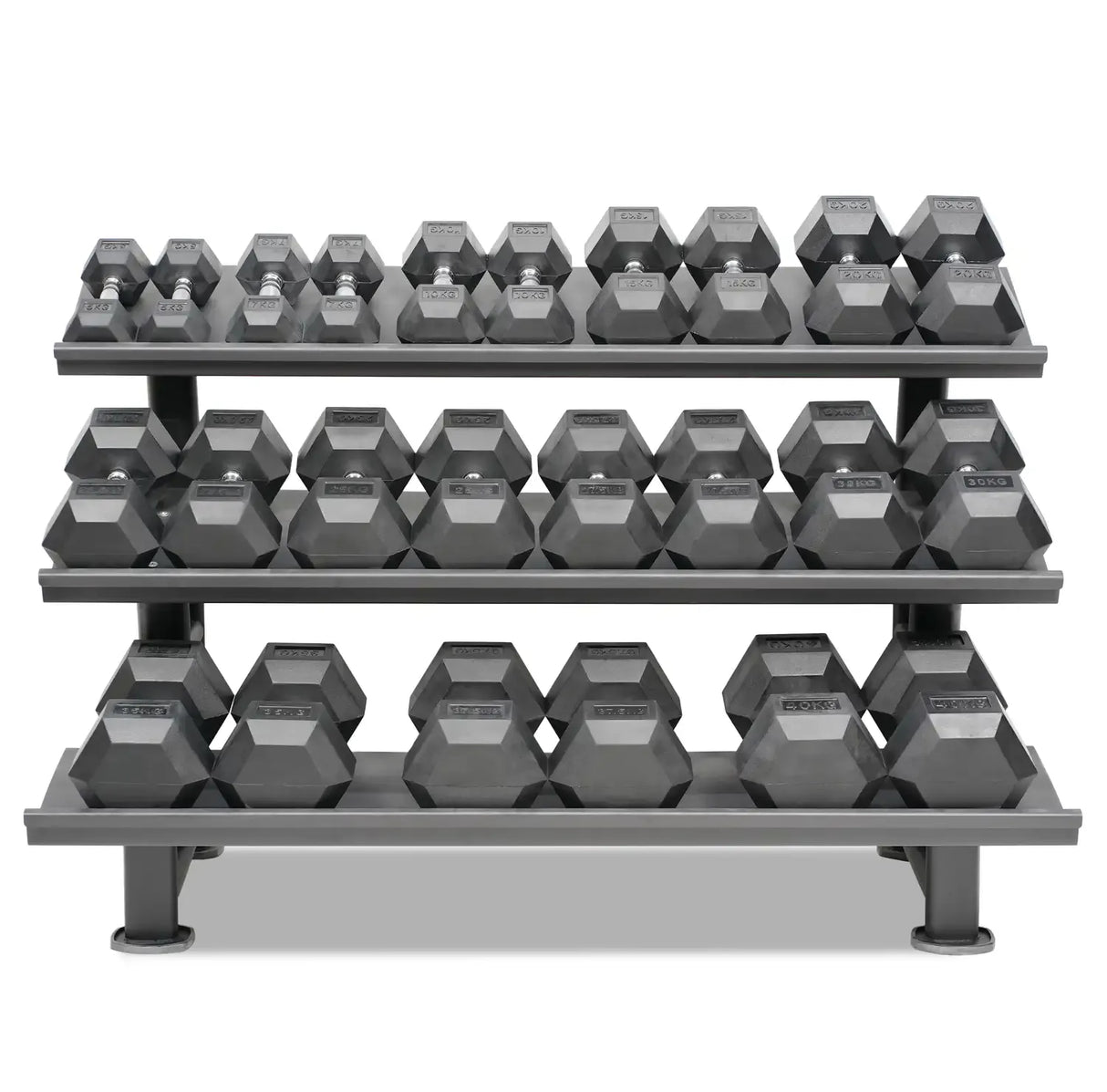Buy Hexagon Dumbbell Set (5–40 kg, 12 pairs) with Storage Rack - HighPowered Dumbbell Sets - Fitness Online Store