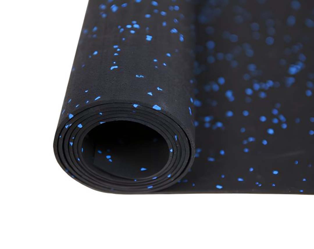 Hochleistungs-Sportboden Rolle 10m2 (10m x 1m x 8mm) - Schwarz-Blau kaufen -  HighPowered Sportboden  - Fitness Onlineshop