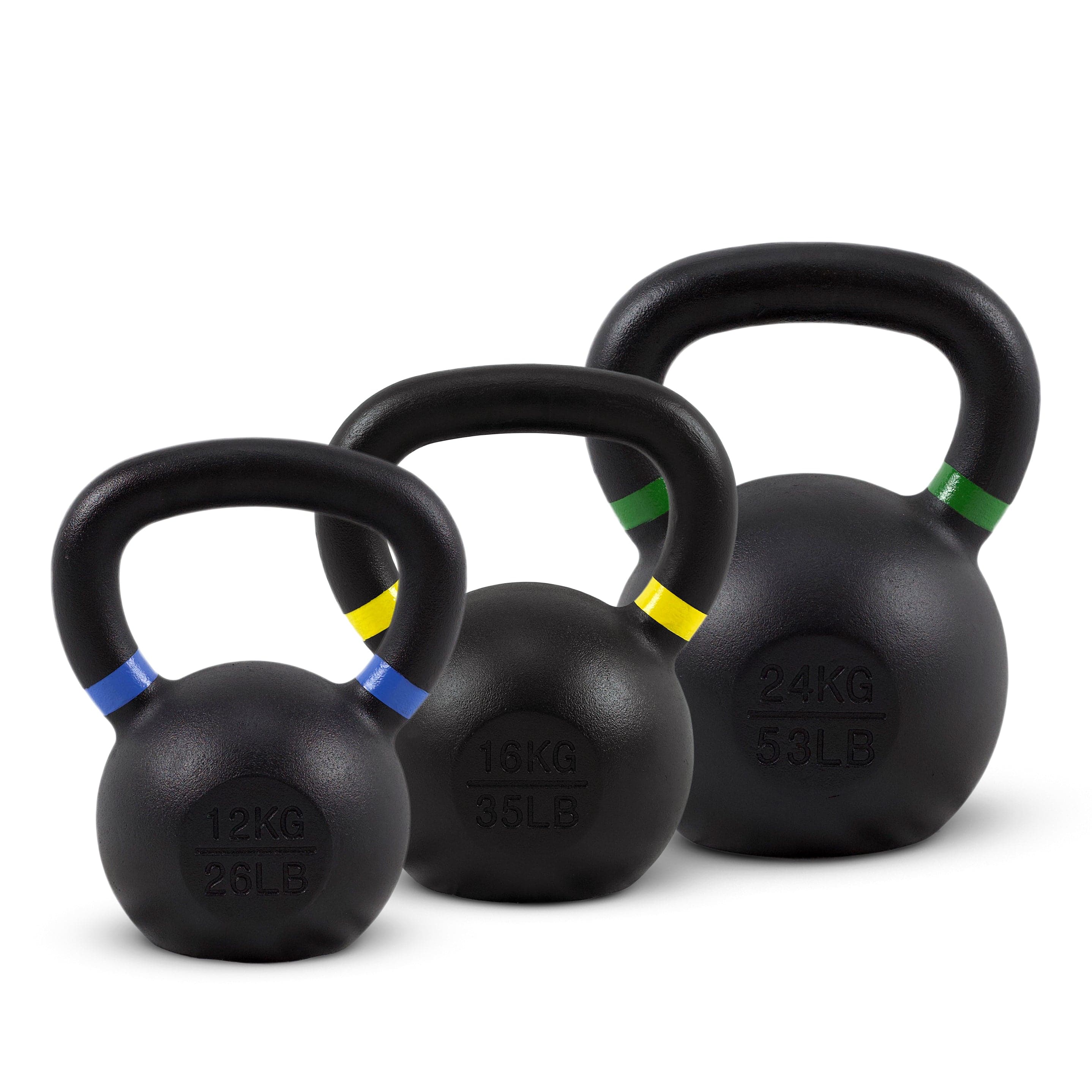 Powder-Coated Kettlebell Set Advanced (3 Kettlebells 12-24kg) kaufen -  HighPowered Kettlebell Sets  - Fitness Onlineshop