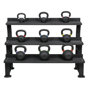 Powder-Coated Kettlebell Set Beginner (9 Kettlebells 4-28kg) mit Storage Rack kaufen -  HighPowered Kettlebell Sets  - Fitness Onlineshop