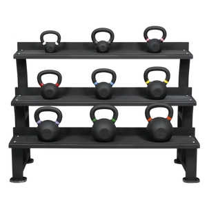 Powder-Coated Kettlebell Set Beginner (9 Kettlebells 4-28kg) mit Storage Rack kaufen -  HighPowered Kettlebell Sets  - Fitness Onlineshop