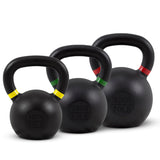 Acquista il set di kettlebell verniciati a polvere Elite (3 kettlebell da 16-32 kg) -  Set di kettlebell HighPowered  - Negozio online di articoli per il fitness