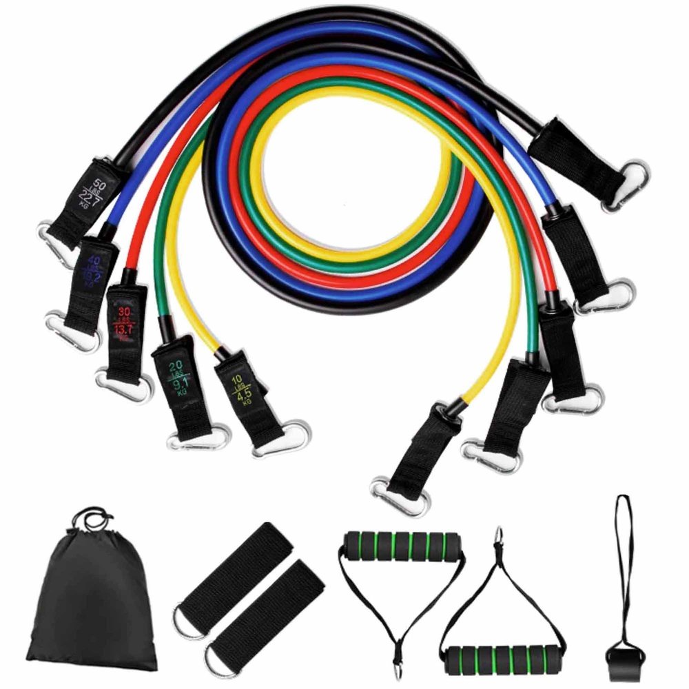 11-piece resistance band set (up to 68 kg resistance) kaufen ...