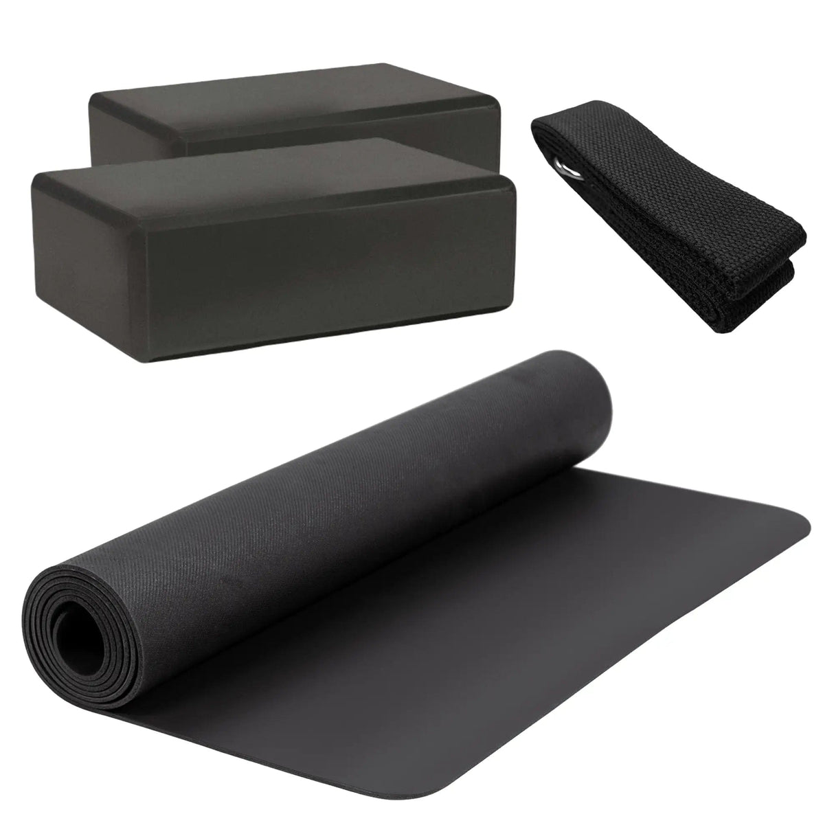 Buy the HighPowered Yoga Set (1 yoga mat, 2 blocks, 1 strap) in black at HighPowered.ch