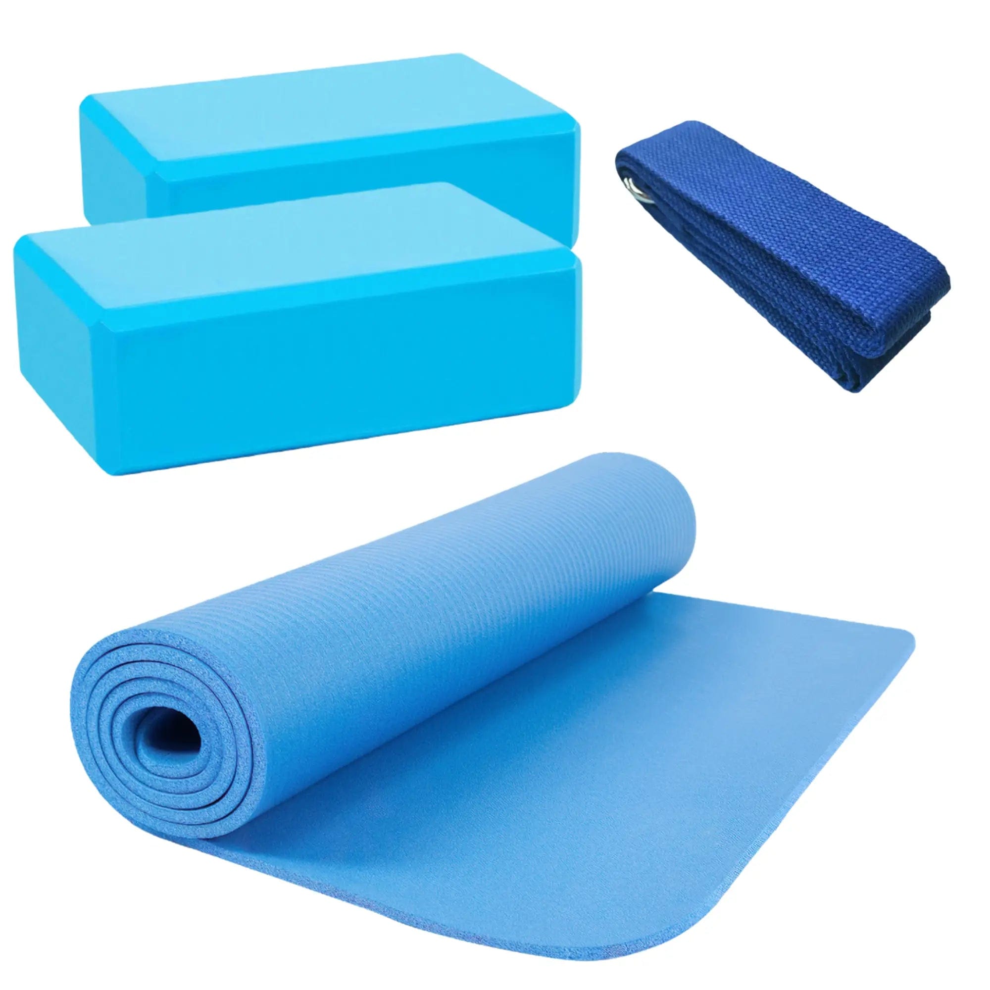 HighPowered Yoga Set (1x Yogamatte, 2x Block, 1x Strap) Blau kaufen bei HighPowered.ch