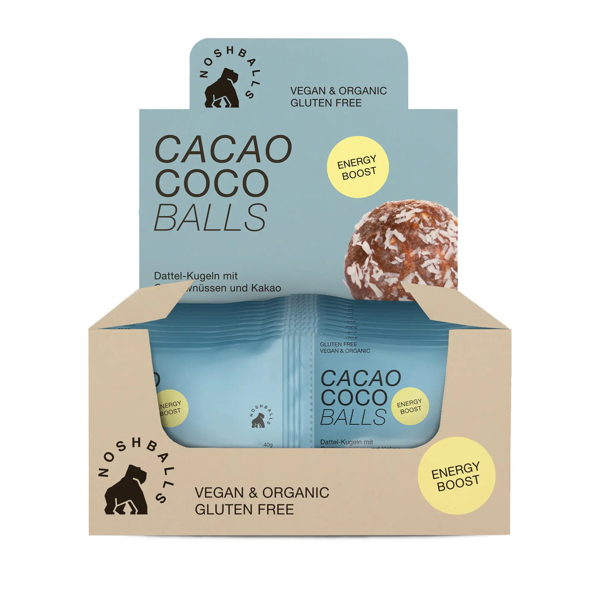 Noshballs (bio) 20 x 40 g / Power (Cacao & Coco) kaufen -  Noshballs Energieriegel  - Fitness Onlineshop