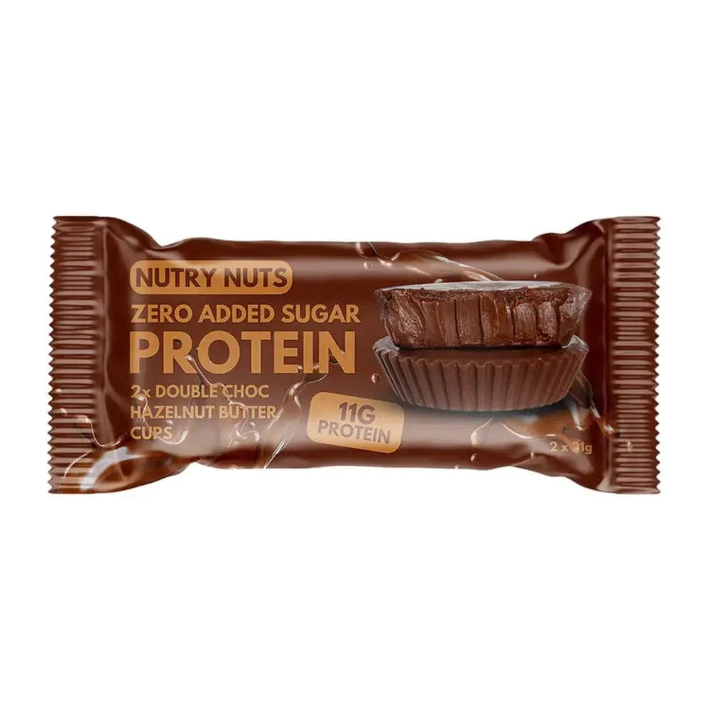 Nutry Nuts Zero Added Sugar - Cups au beurre de cacahuète protéinés 42 g / Double Choc & Noisette -  Barres protéinées Nutry Nuts  - Boutique en ligne de fitness