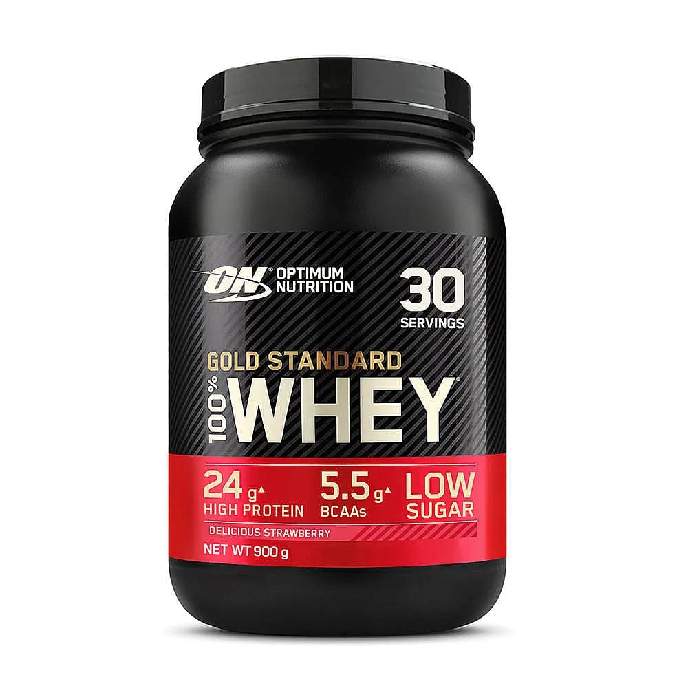Optimum Nutrition Gold Standard 100% Whey Protein Delicious Strawberry 900 g kaufen bei HighPowered.ch