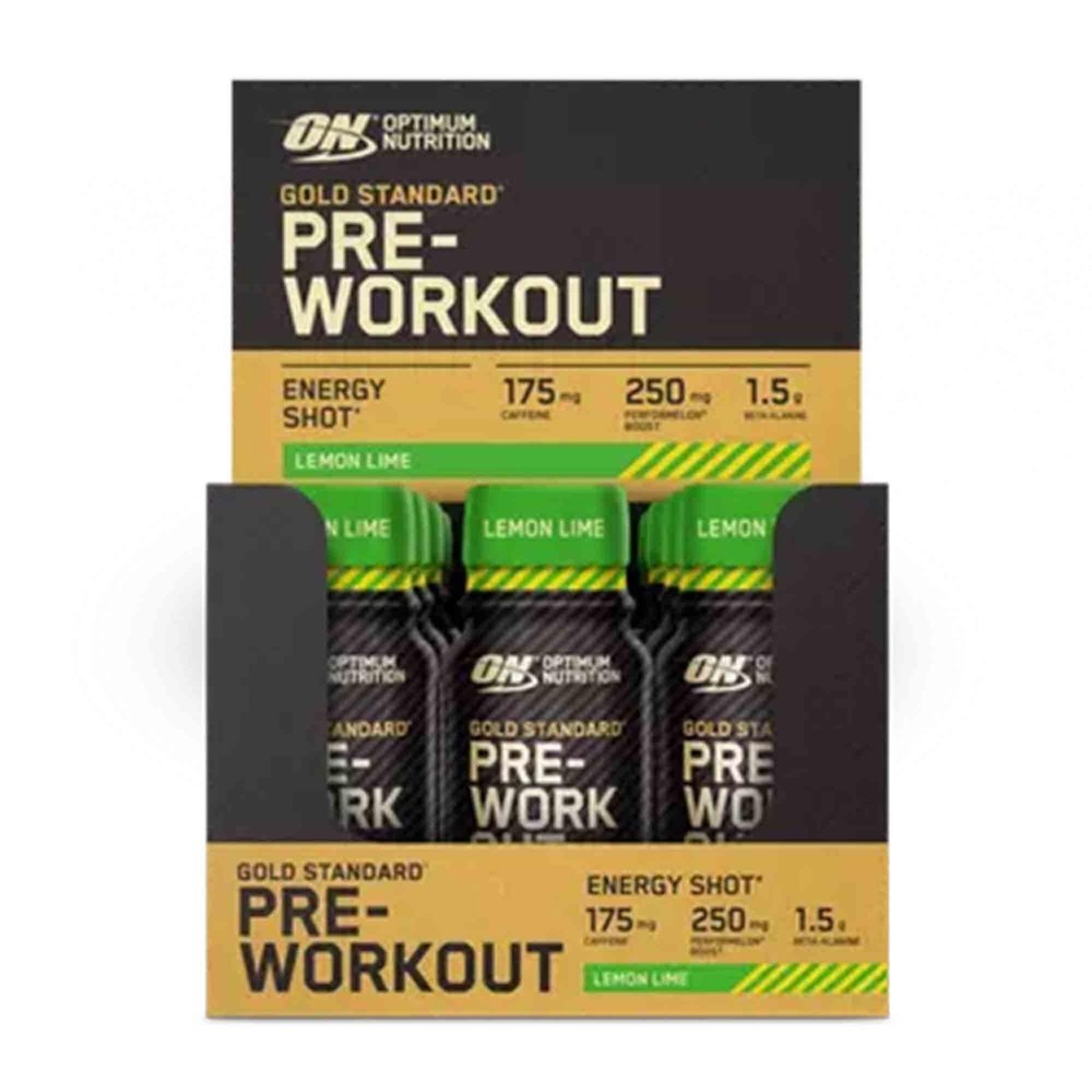 Optimum Nutrition Gold Standard Pre-Workout Energy Shot 12 x 60 ml Lemon & Lime kaufen bei HighPowered.ch