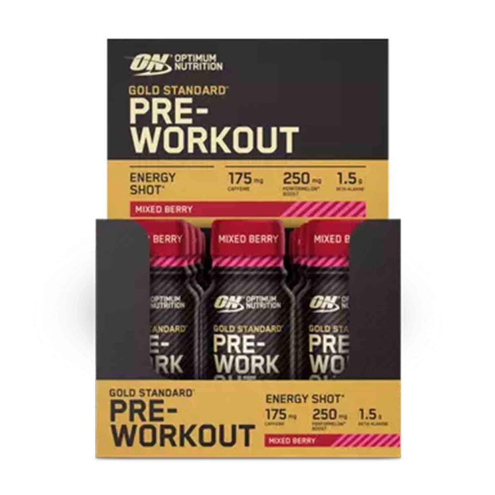 Optimum Nutrition Gold Standard Pre-Workout Energy Shot 12 x 60 ml Mixed Berry kaufen bei HighPowered.ch