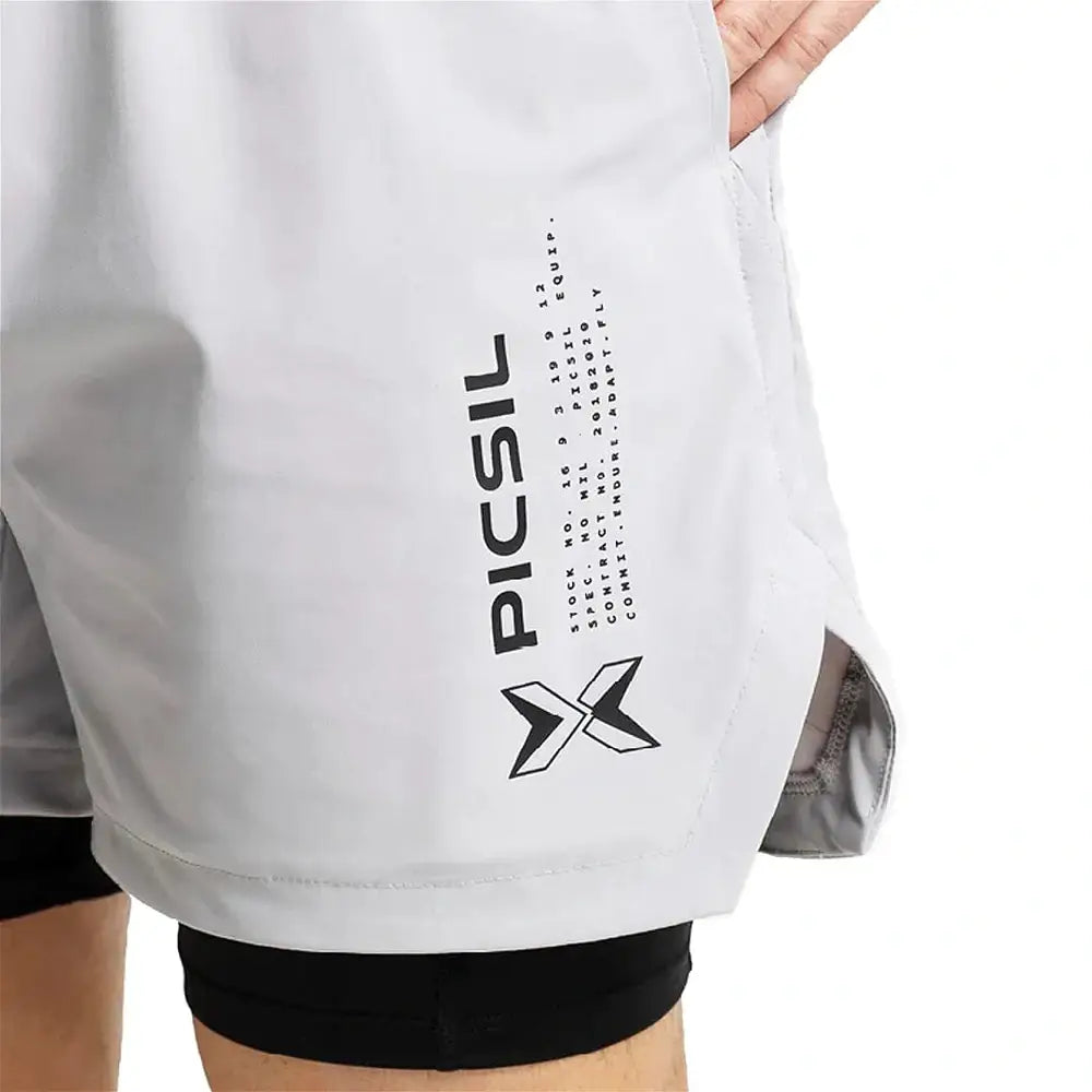 PicSil 2-in-1 Compression Shorts Man 0.1 (Kurze Kompressionshose) Perlgrau kaufen bei HighPowered.ch