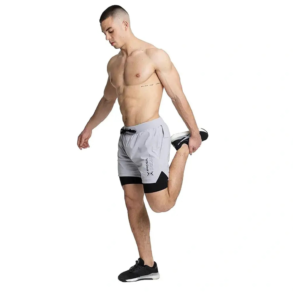 Acheter le short de compression PicSil 2-en-1 pour homme 0.1 (short de compression) gris perle sur HighPowered.ch