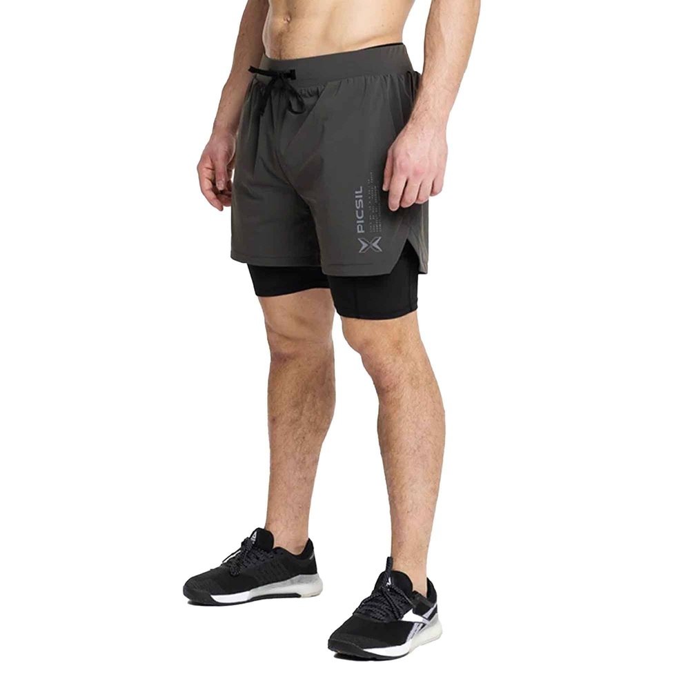 Acheter le short de compression PicSil 2-en-1 pour homme 0.1 (short de compression) vert olive sur HighPowered.ch