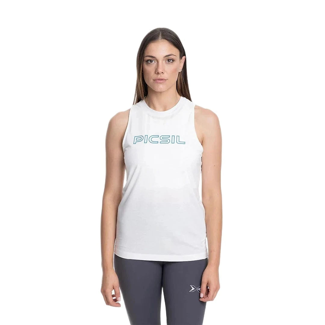 Buy Women's White Tank Top Size S - PicSil Women's Tops - Fitness Online Store