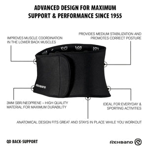 Rehband QD Back Support 3 mm Schwarz kaufen bei HighPowered.ch