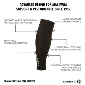 Rehband QD Compression Calf Sleeves (Paar) Schwarz kaufen bei HighPowered.ch