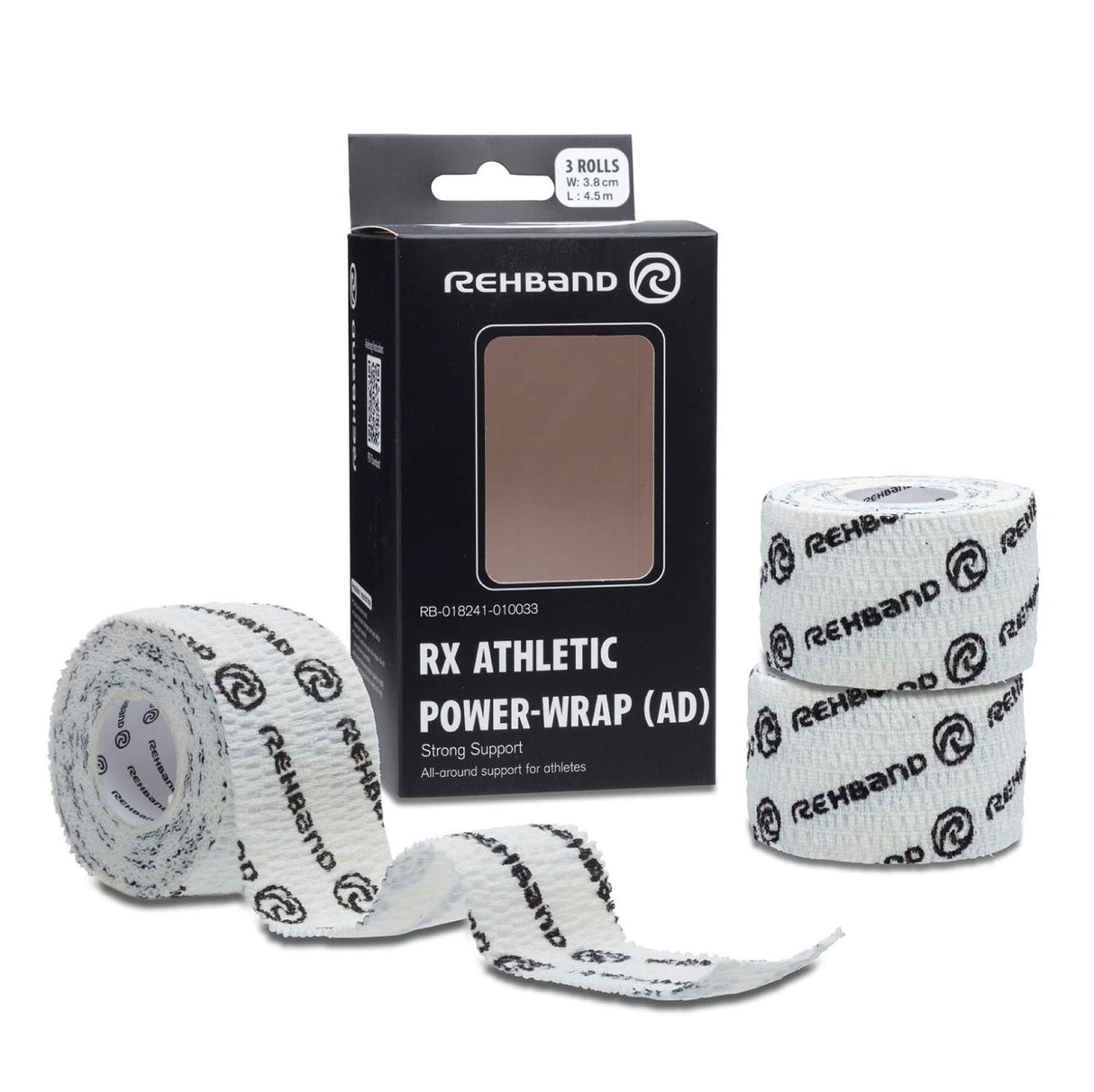 Acquista la fascia da sollevamento pesi Rehband RX Athletic Power-Wrap 38 mm x 3 rotoli (bianca) su HighPowered.ch