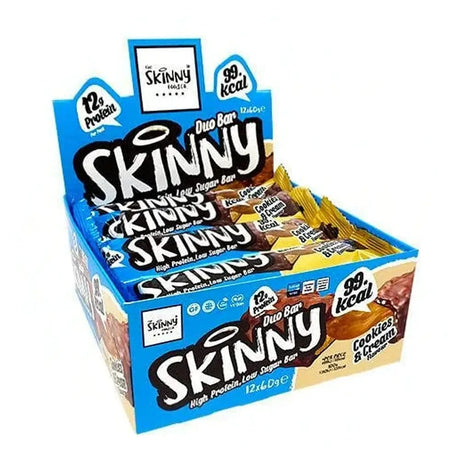 Acheter des barres protéinées Skinny 12 x 60 g / Cookies & Cream - Barres protéinées végétaliennes - Boutique en ligne de fitness