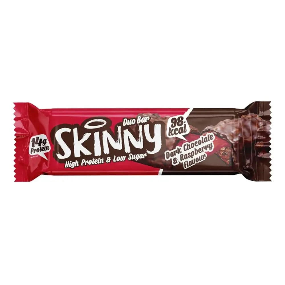 Buy Skinny Protein Bars 60 g / Dark Chocolate & Raspberry - Vegan Protein Bars - Fitness Online Store
