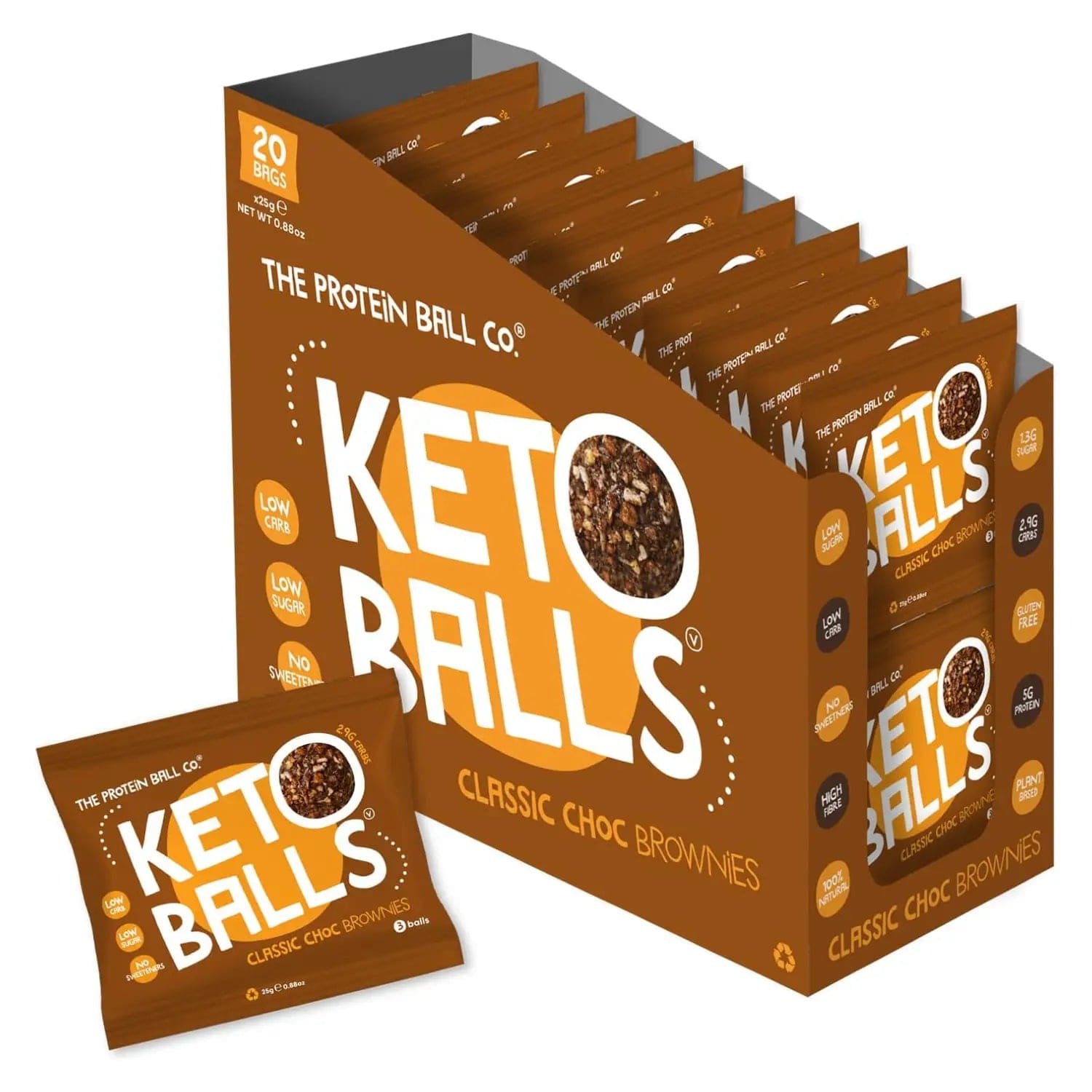 The Protein Ball Co Keto Ball Snack 20 x 25 g Classic Choc Brownies kaufen bei HighPowered.ch