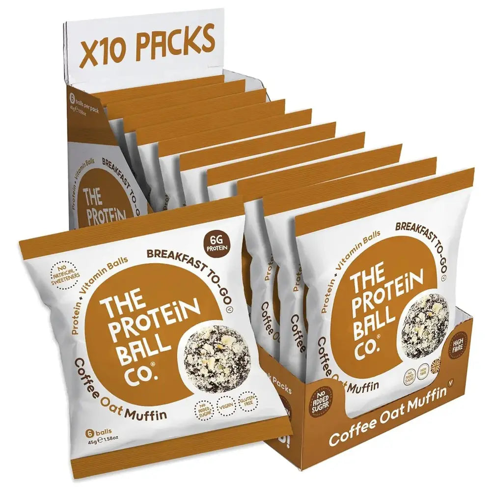 The Protein Ball Co Protein + Vitamin Balls (Breakfast To-Go) 10 x 45 g Coffee Oat Muffin kaufen bei HighPowered.ch