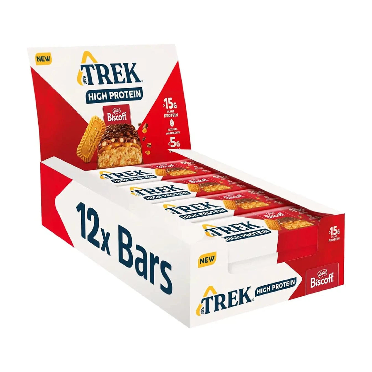Acheter les barres TREK riches en protéines et pauvres en sucre, 12 x 55 g / Biscoff - Barres protéinées végétaliennes TREK - Boutique en ligne de fitness