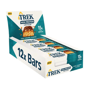 TREK High Protein Low Sugar Bars 12 x 55 g / Choc Caramel kaufen -  TREK Vegane Proteinriegel  - Fitness Onlineshop
