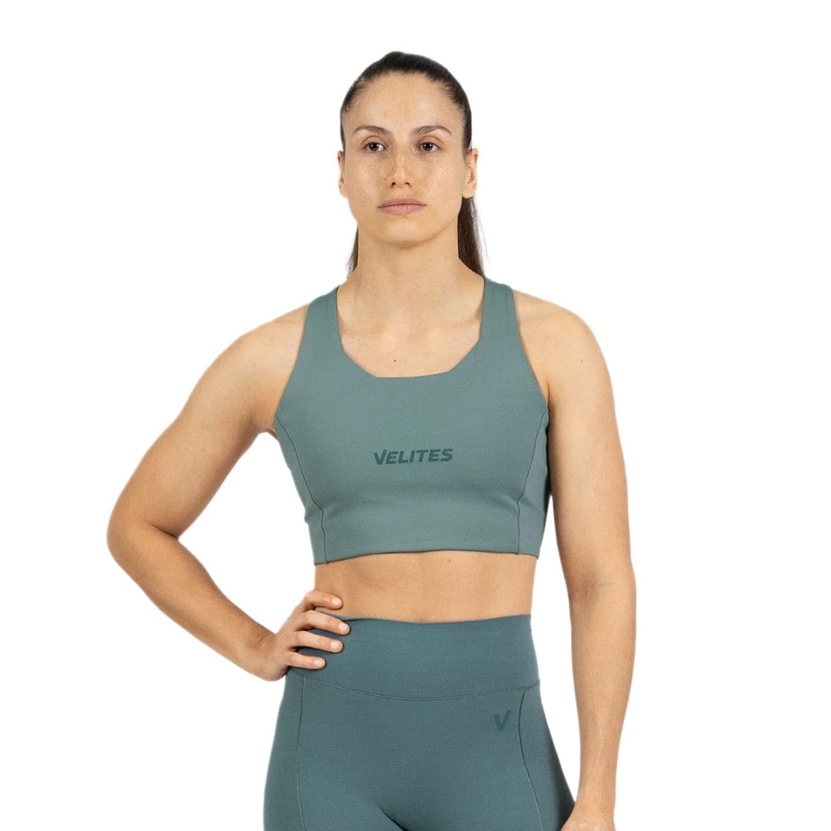 Holo Bra high Neck Türkis / S kaufen -  Velites Oberteile Damen  - Fitness Onlineshop