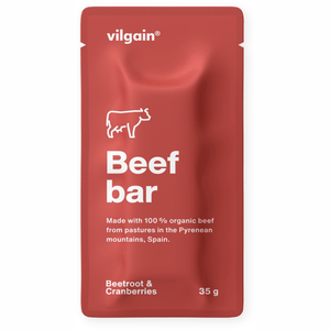 BIO Beef Bar Preiselbeeren mit Roter Bete / 35 g kaufen -  Vilgain Fleischsnacks  - Fitness Onlineshop
