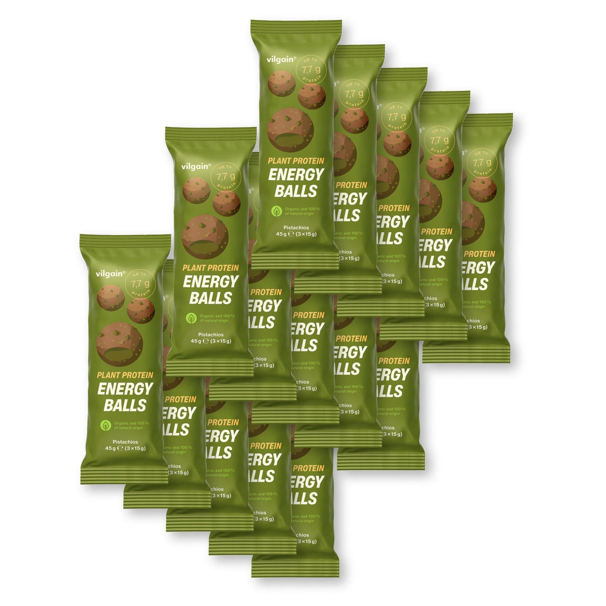 BIO Plant Protein Energy Balls Pistazien / 15 x 45 g kaufen -  Vilgain Fitness Snacks  - Fitness Onlineshop