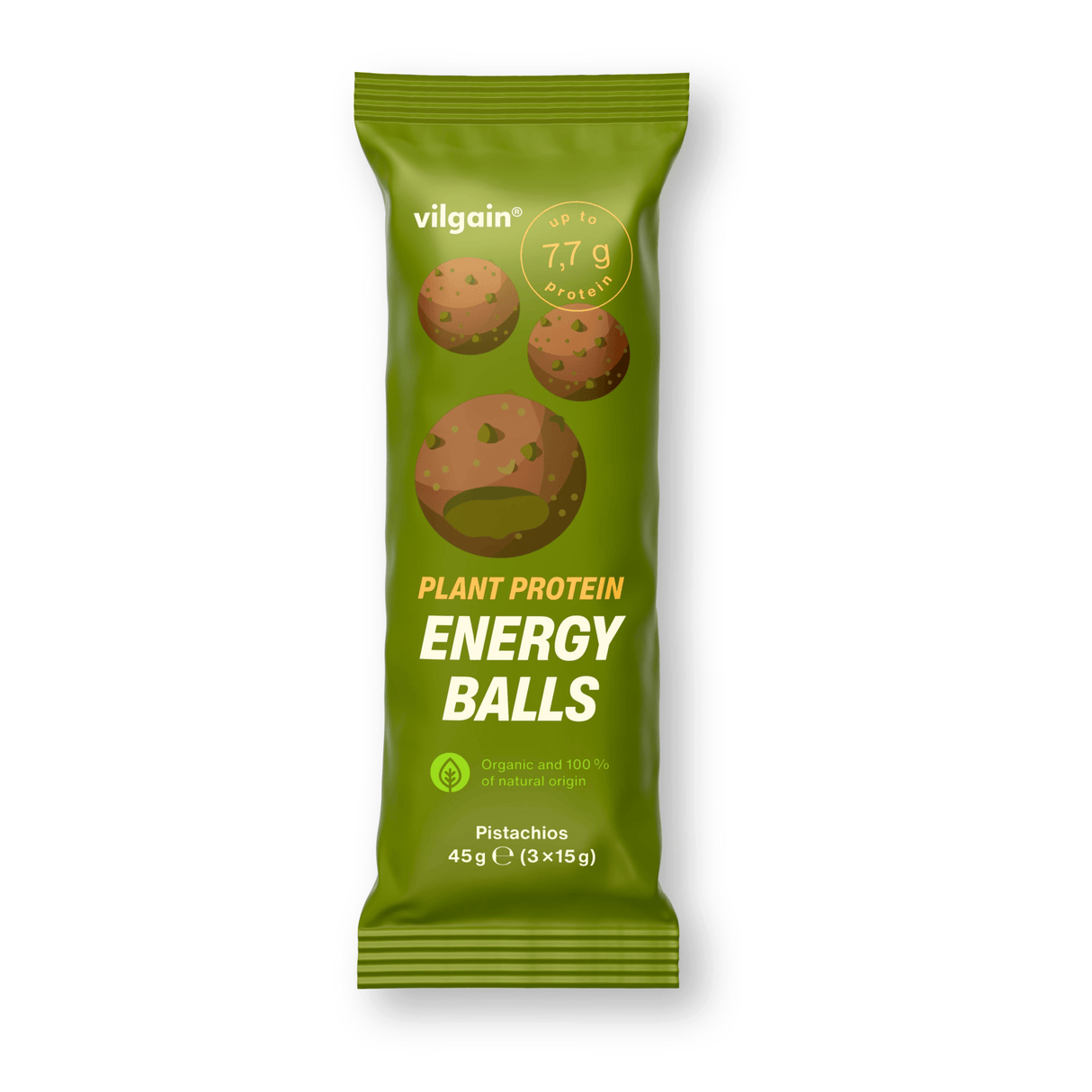 BIO Plant Protein Energy Balls Pistazien / 45 g (3 x 15 g) kaufen -  Vilgain Fitness Snacks  - Fitness Onlineshop