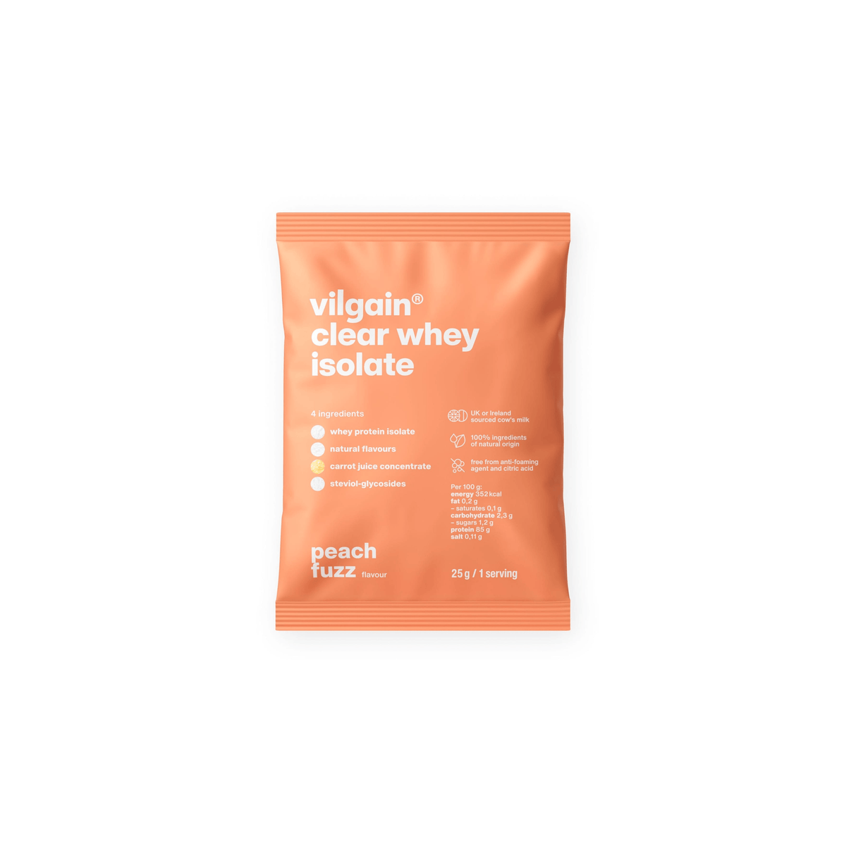 Clear Whey Isolate Peach Fuzz / 25 g kaufen -  Vilgain Whey Proteinpulver  - Fitness Onlineshop