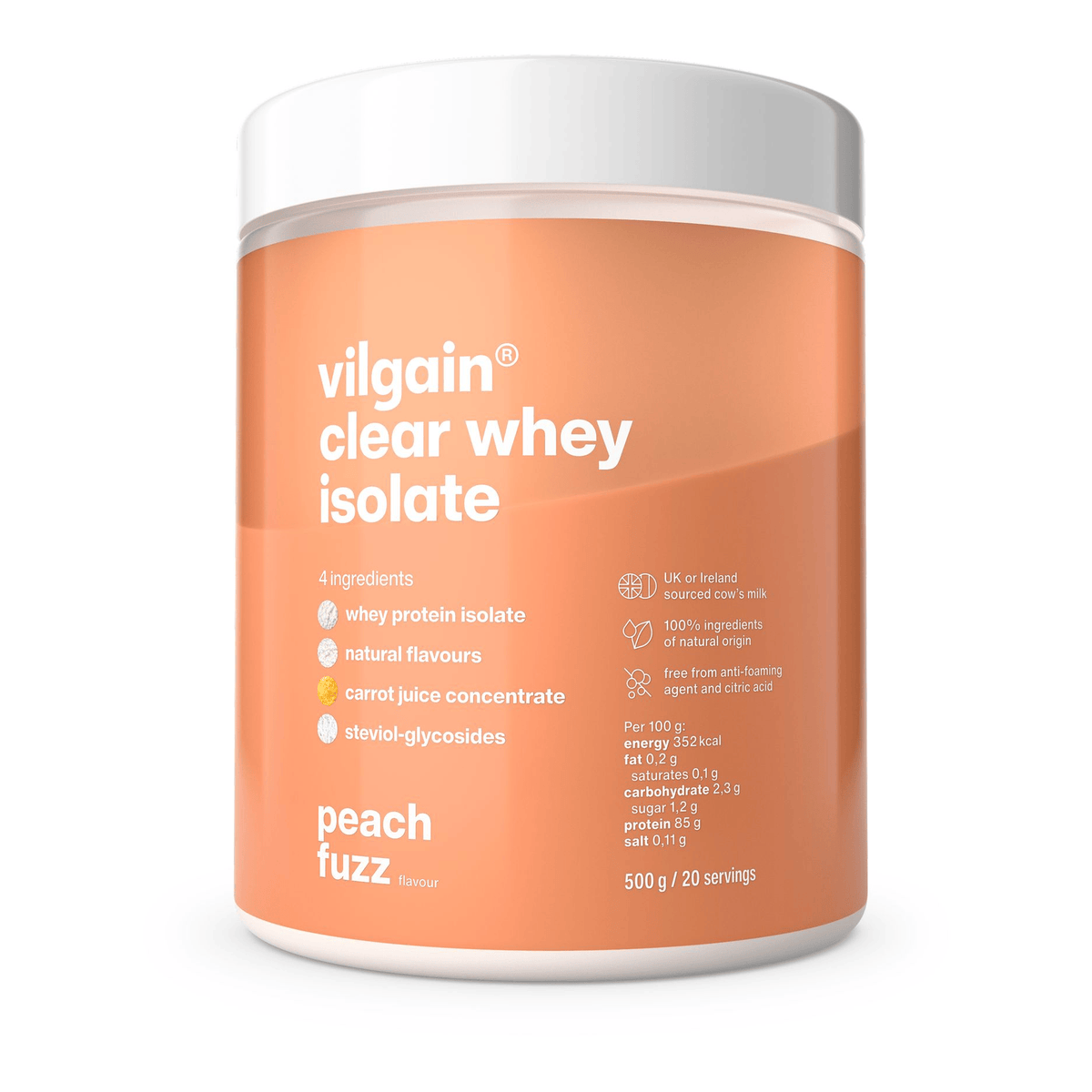 Clear Whey Isolate Peach Fuzz / 500 g kaufen -  Vilgain Whey Proteinpulver  - Fitness Onlineshop