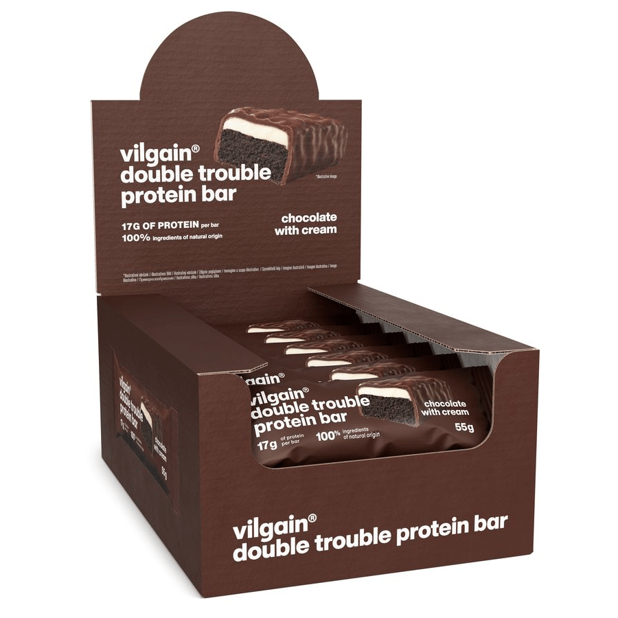 Double Trouble Protein Bar Doppelte Schokolade mit Creme / 12 x 55 g kaufen -  Vilgain Proteinriegel  - Fitness Onlineshop