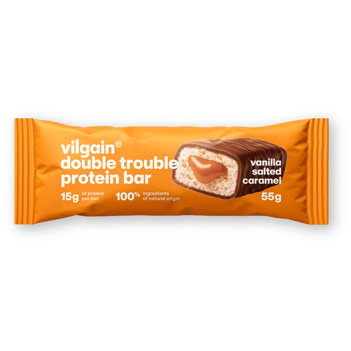 Double Trouble Protein Bar Vanille mit gesalzenem Karamell / 55 g kaufen -  Vilgain Proteinriegel  - Fitness Onlineshop