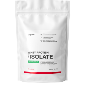 Grass-Fed Whey Protein Isolat Erdbeere / 500 g kaufen -  Vilgain Whey Proteinpulver  - Fitness Onlineshop