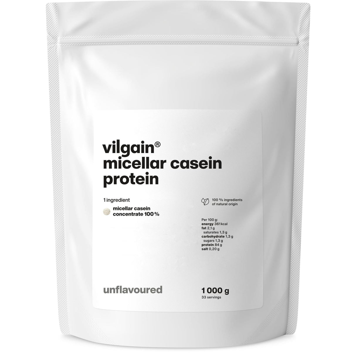 Micellar Casein Protein Ohne Geschmack / 1'000 g kaufen -  Vilgain Casein Proteinpulver  - Fitness Onlineshop