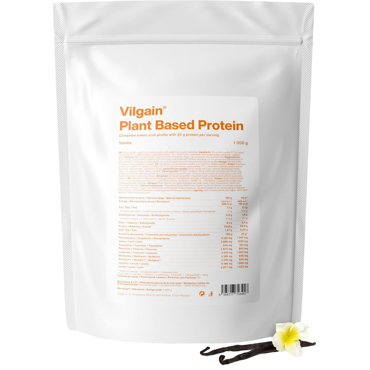 Pflanzliches Protein Vanille / 1'000 g kaufen -  Vilgain Veganes Proteinpulver  - Fitness Onlineshop