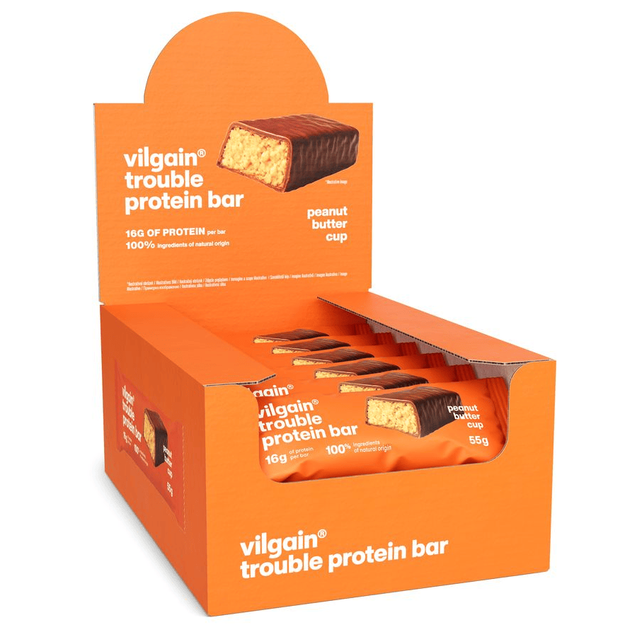 Trouble Protein Bar Schoko-Cup mit Erdnussbutter / 12 x 55 g kaufen -  Vilgain Proteinriegel  - Fitness Onlineshop