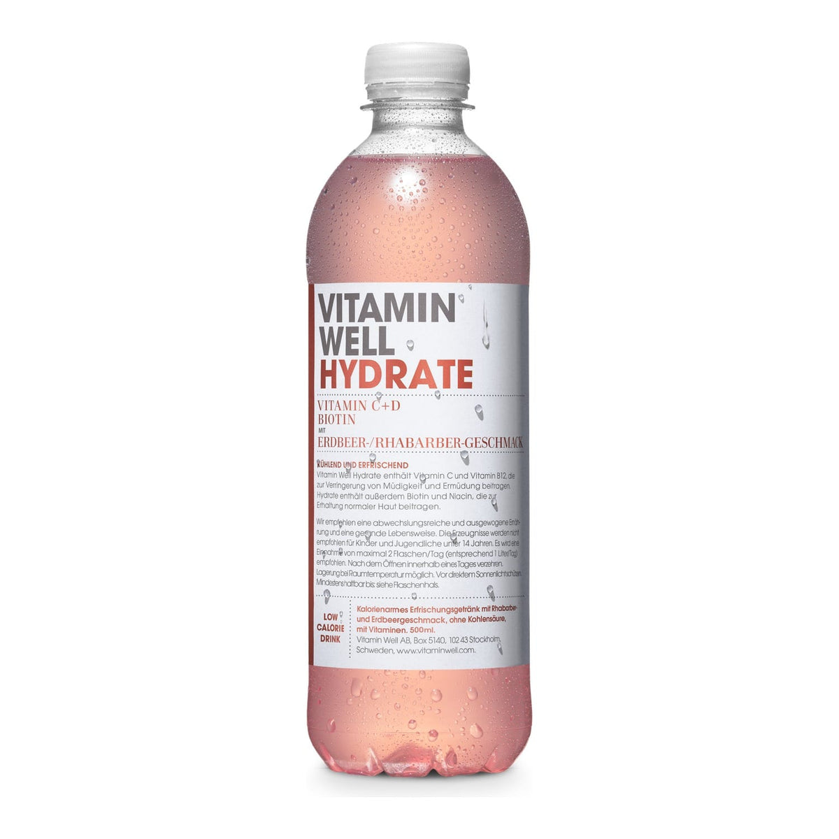 Vitamin Well Vitamindrink 500 ml / Hydrate (Rhabarber-Erdbeere) kaufen -  Vitamin Well Hydrationsgetränk  - Fitness Onlineshop