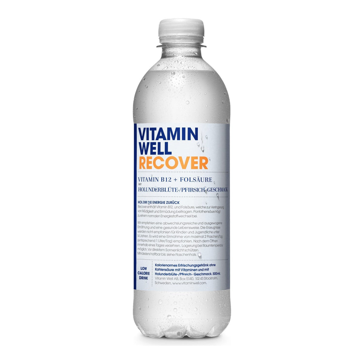 Vitamin Well Vitamindrink 500 ml / Recover (Holunderblüte-Pfirsich) kaufen -  Vitamin Well Hydrationsgetränk  - Fitness Onlineshop