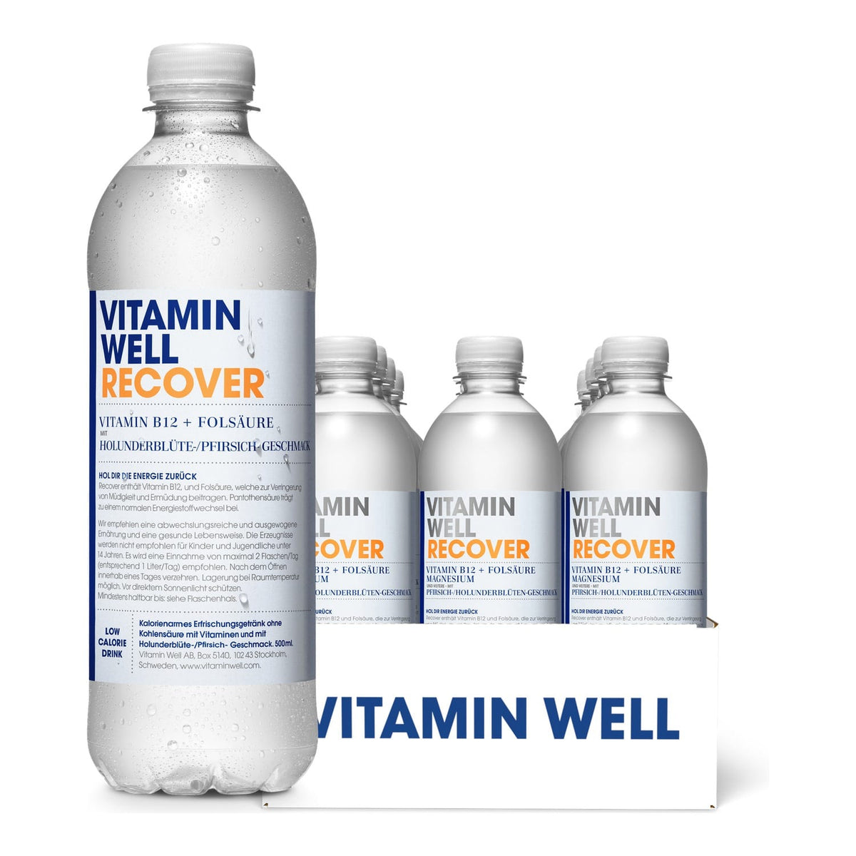 Vitamin Well Vitamindrink Recover (Holunderblüte-Pfirsich) / 12 x 500 ml kaufen -  Vitamin Well Hydrationsgetränk  - Fitness Onlineshop