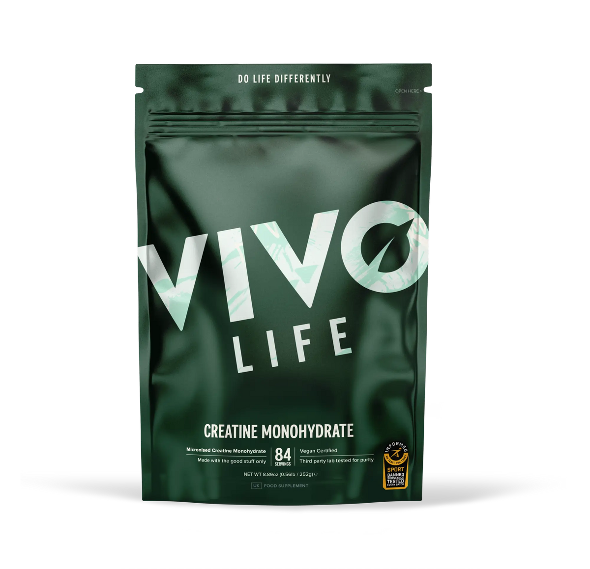 Creatine Monohydrat 252 g kaufen -  Vivo Life Kreatin  - Fitness Onlineshop