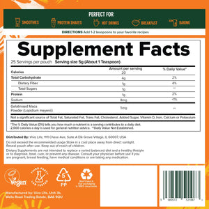 Maca Pulver (gelatinisiert) 125 g kaufen -  Vivo Life Adaptogene  - Fitness Onlineshop