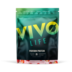 Perform Protein Strawberry Milkshake / 26 Portionen kaufen -  Vivo Life Vegane Proteinpulver  - Fitness Onlineshop