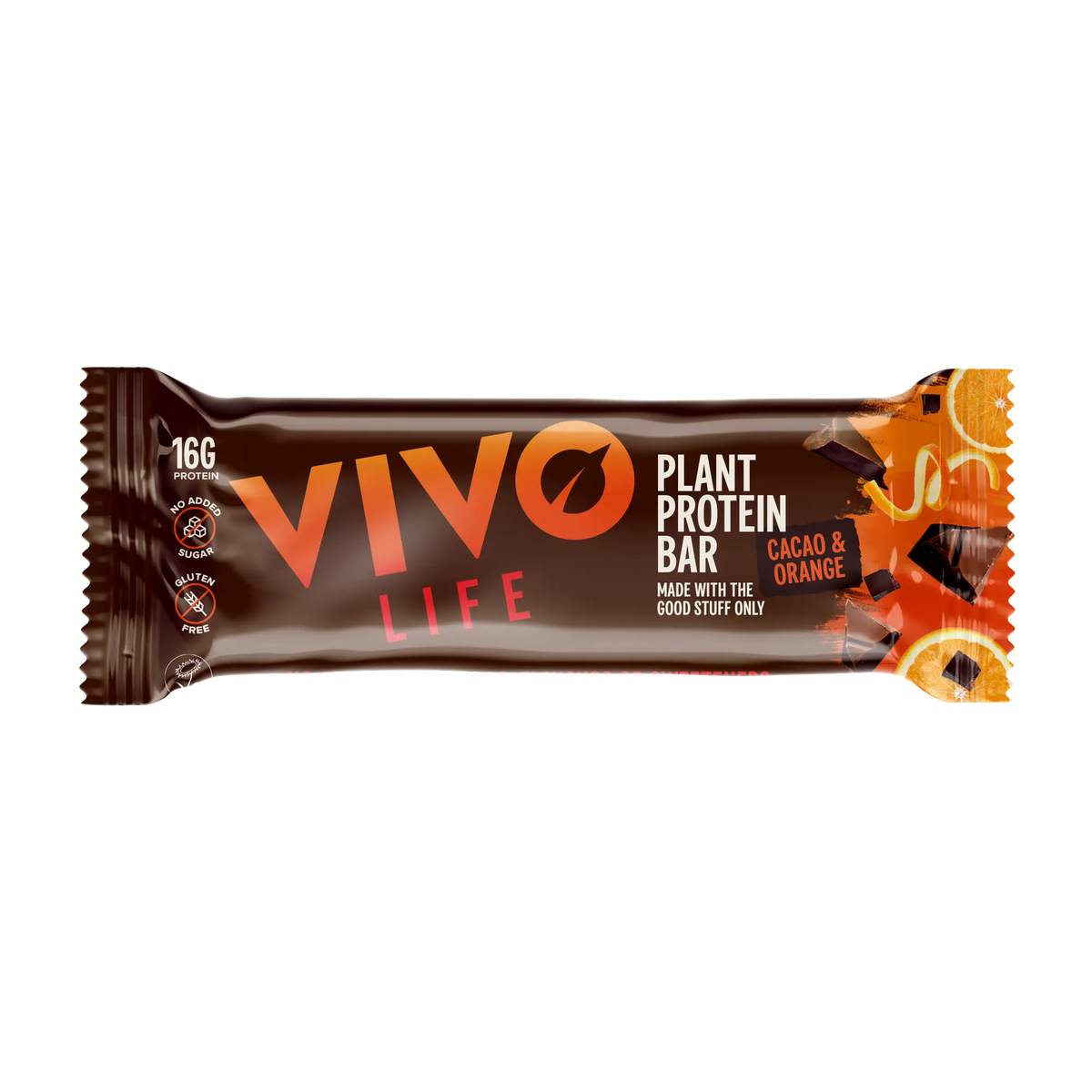 Plant Protein Bar Cacao and Orange / 65 g kaufen -  Vivo Life Vegane Proteinriegel  - Fitness Onlineshop