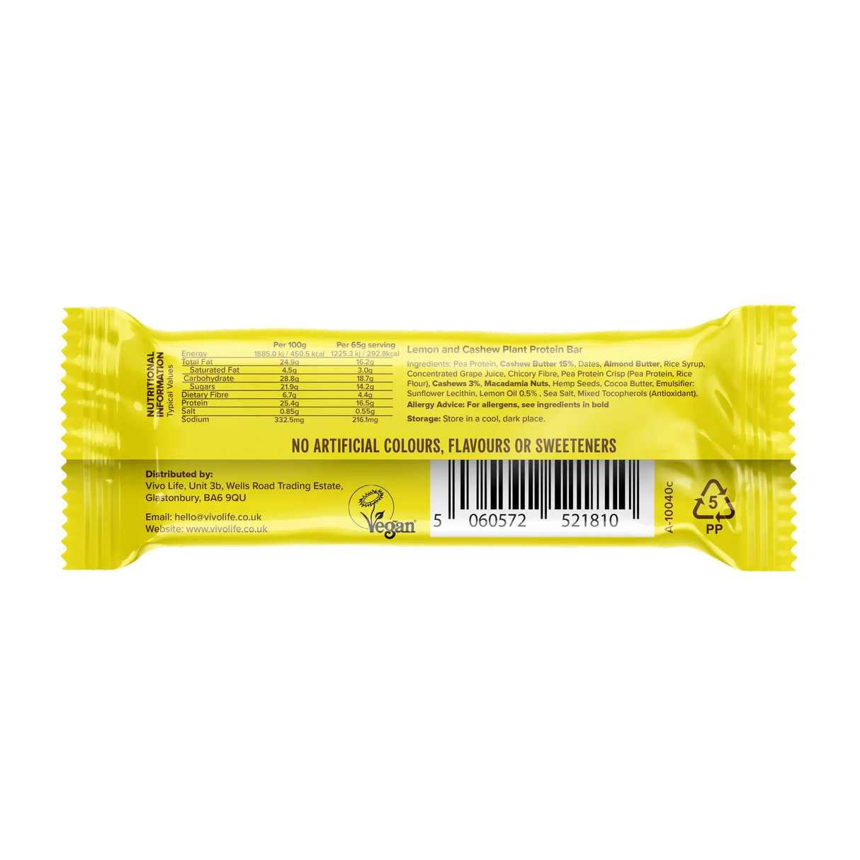 Plant Protein Bar kaufen -  Vivo Life Vegane Proteinriegel  - Fitness Onlineshop