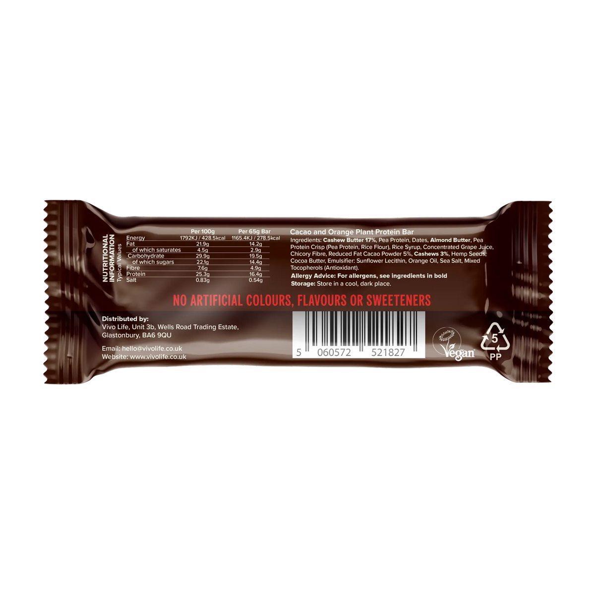 Plant Protein Bar kaufen -  Vivo Life Vegane Proteinriegel  - Fitness Onlineshop